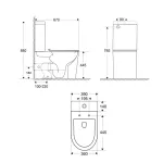 WC kombi, vyvýšené, vario odpad, kapotované, Smart Flush RIMLESS, keramické vč. sedátka Mereo