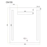 Zrcadlo 60x70 cm s LED osvětlením Mereo